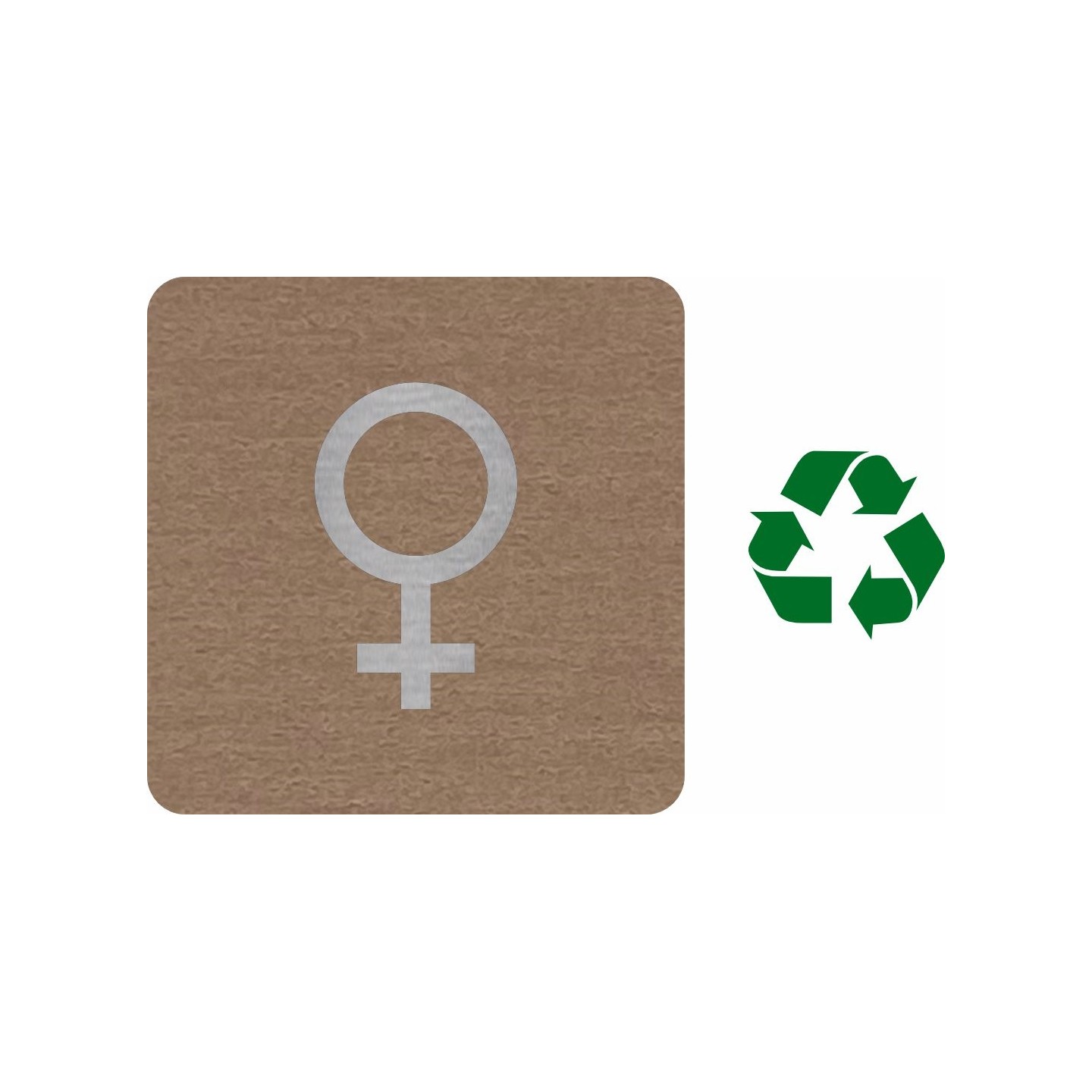 Plaque porte "Côté Bois" + alu  Symbole fille