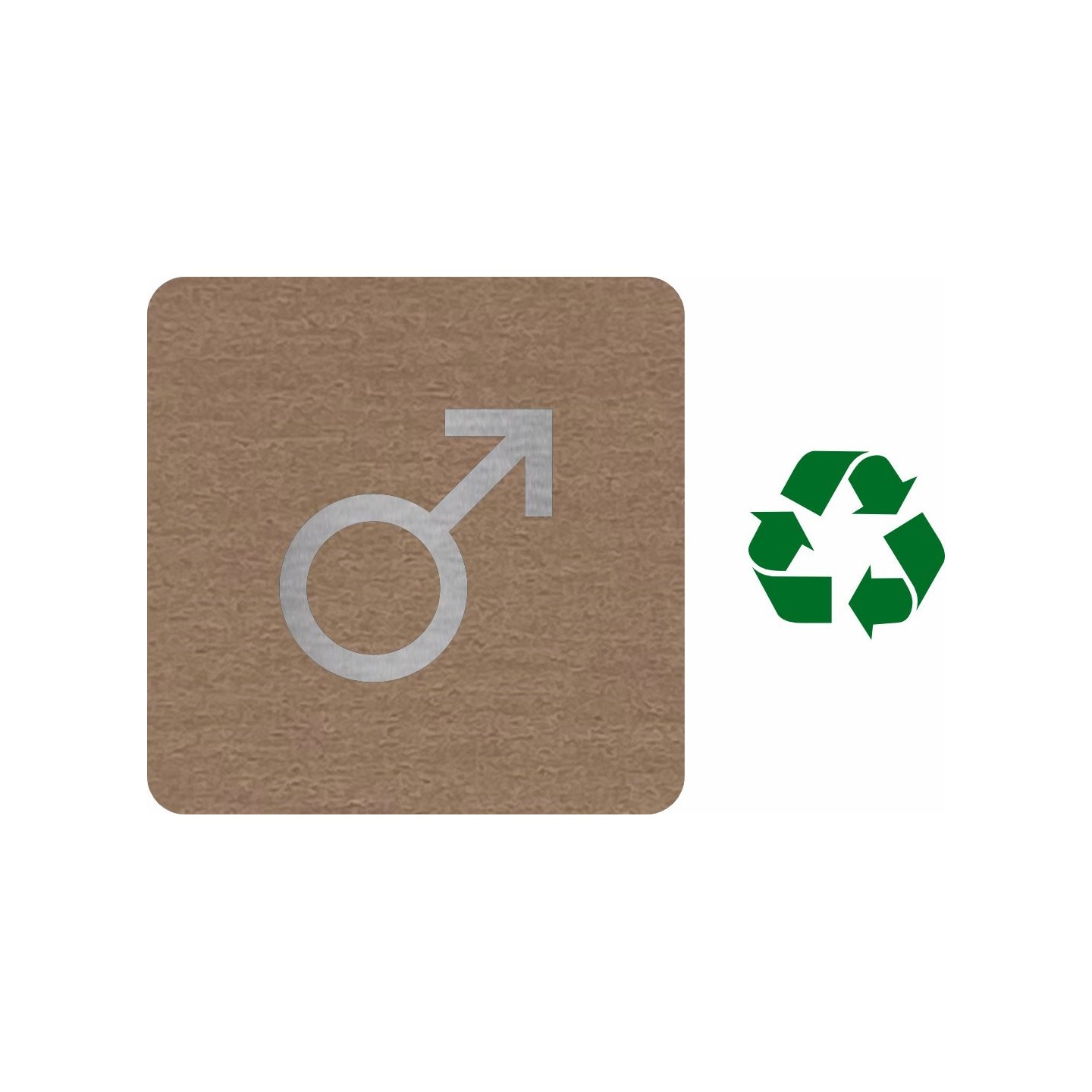 Plaque porte "Côté Bois 2.0" + alu  Symbole garçon