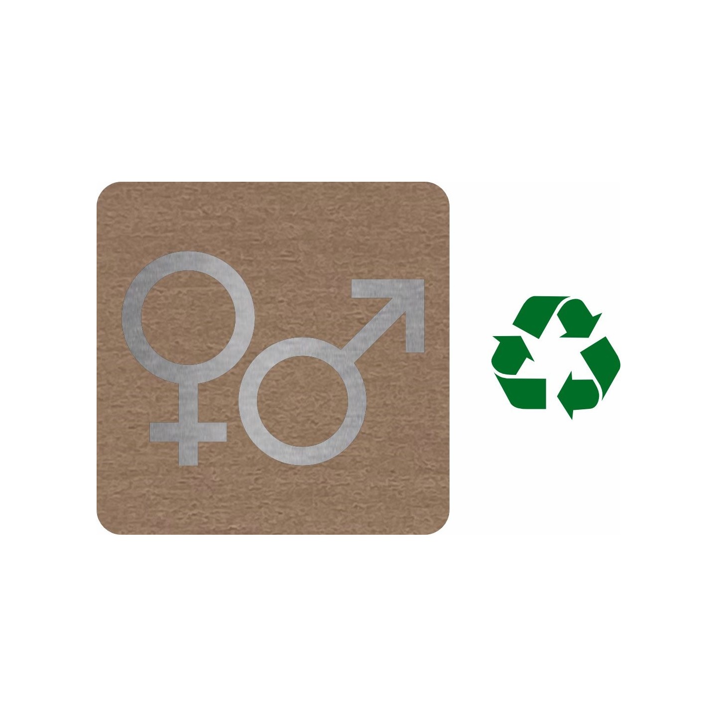 Plaque porte "Côté Bois" + alu  Symbole fille et garçon