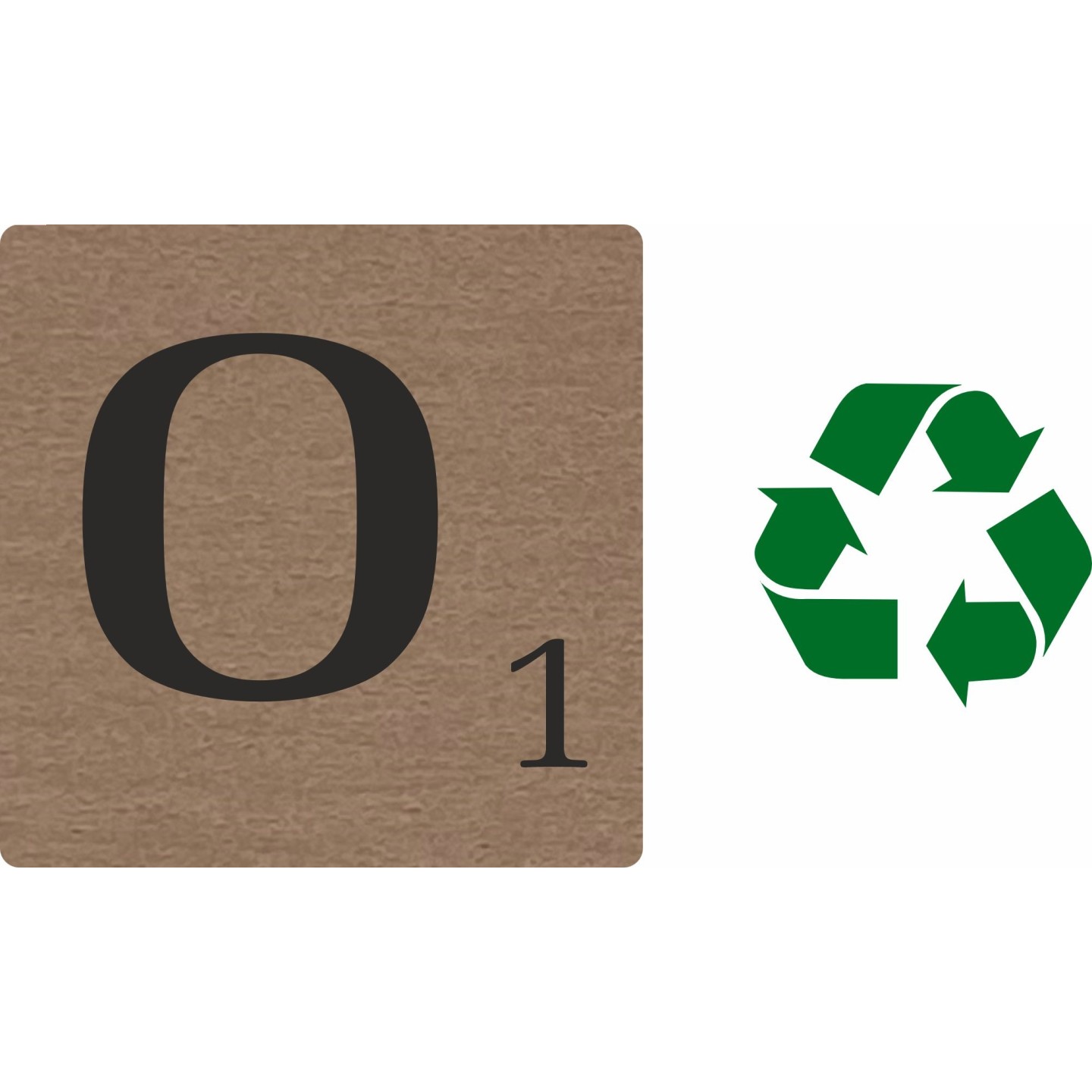 Lettre déco Scrabble en bois naturel   O