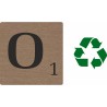 Lettre déco Scrabble en bois naturel   O