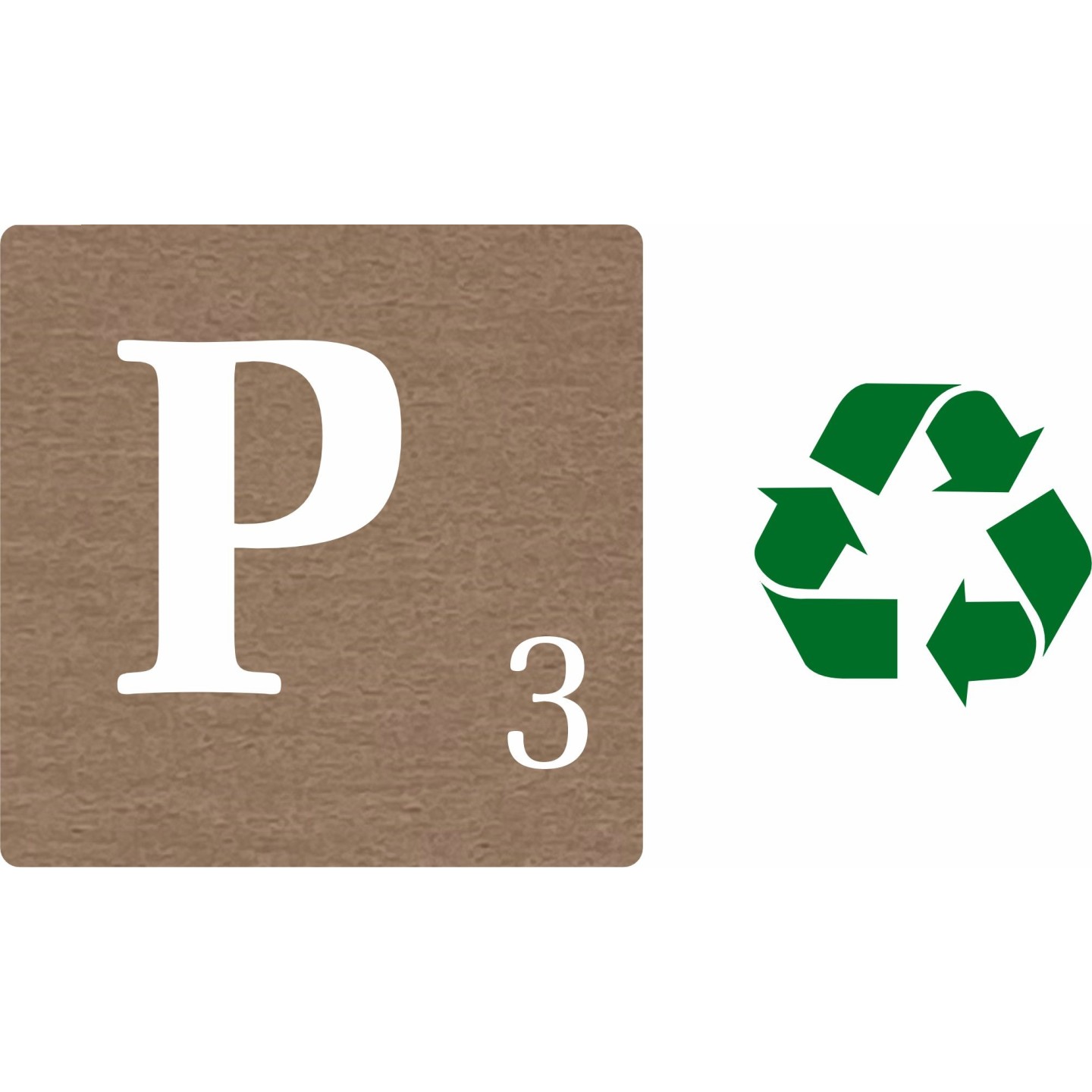 Lettre déco Scrabble en bois naturel   P