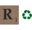 Lettre déco Scrabble en bois naturel R