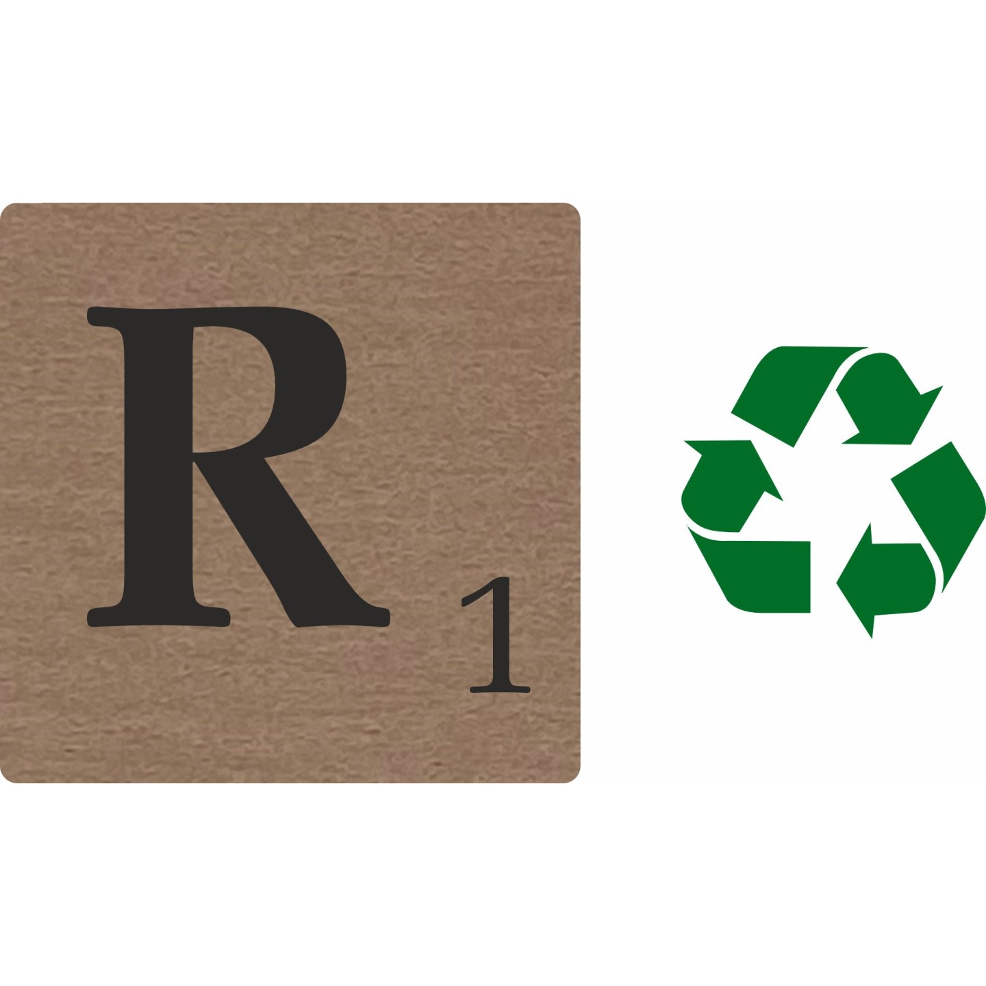 Lettre déco Scrabble en bois naturel   R