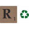 Lettre déco Scrabble en bois naturel   R