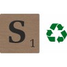 Lettre déco Scrabble en bois naturel   S