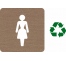 Plaque porte "Côté Bois" couleur Toilettes femme