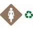 Plaque porte "Côté Bois" couleur Toilettes femme