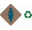 Plaque porte "Côté Bois" couleur Toilettes femme