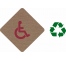 Plaque porte "Côté Bois" couleur Toilettes Enfant handicapé