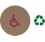 Plaque porte "Côté Bois" couleur Toilettes Enfant handicapé