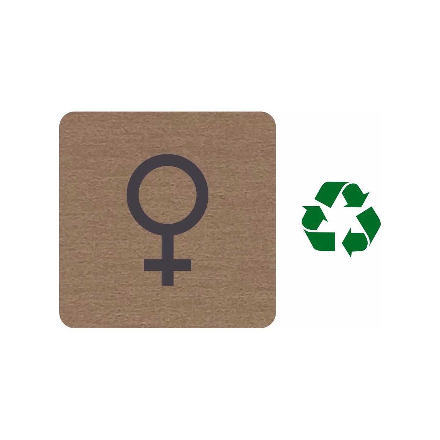 Plaque porte "Côté Bois" couleur Symbole fille