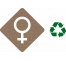 Plaque porte "Côté Bois" couleur Symbole fille