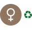 Plaque porte "Côté Bois" couleur Symbole fille