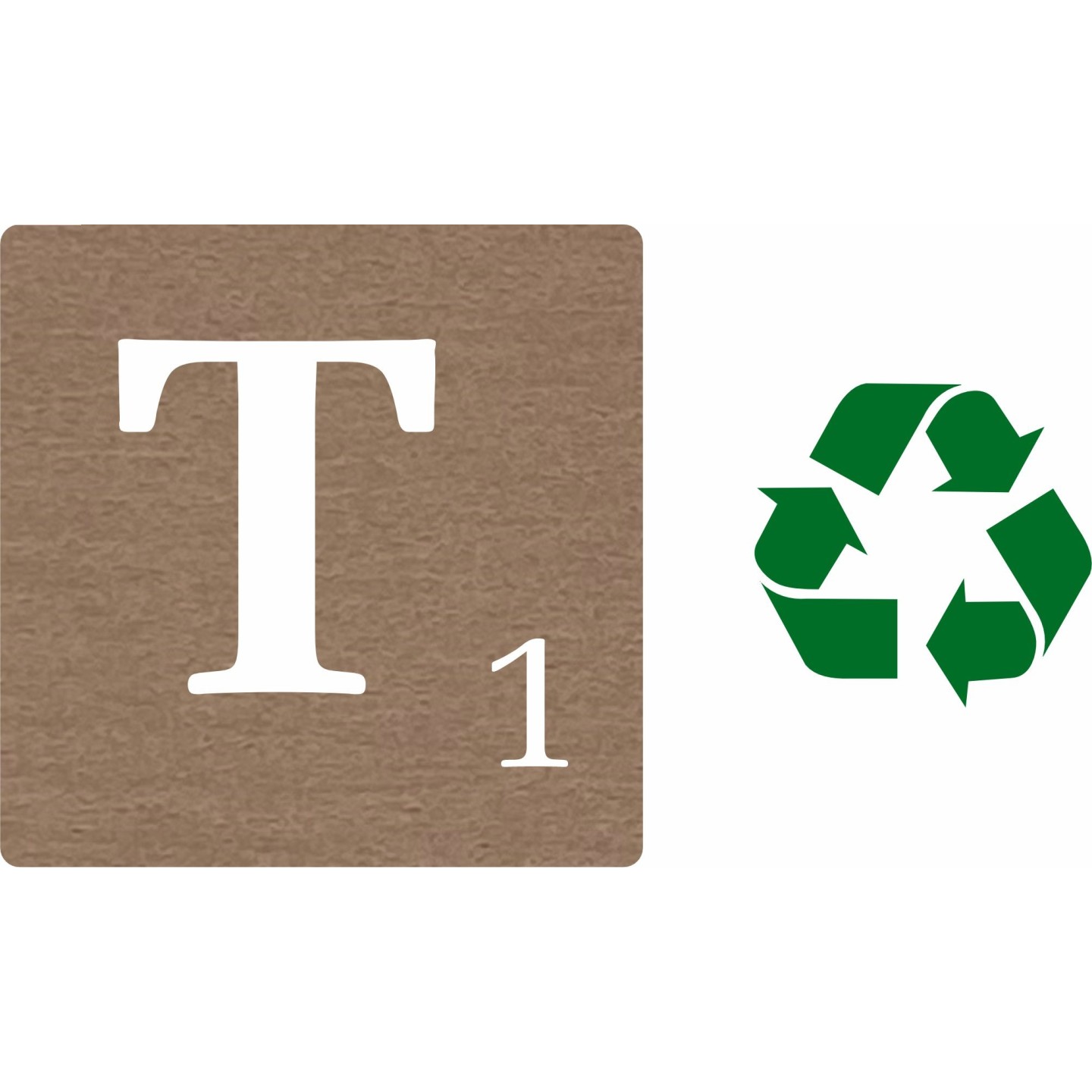 Lettre déco Scrabble en bois naturel   T