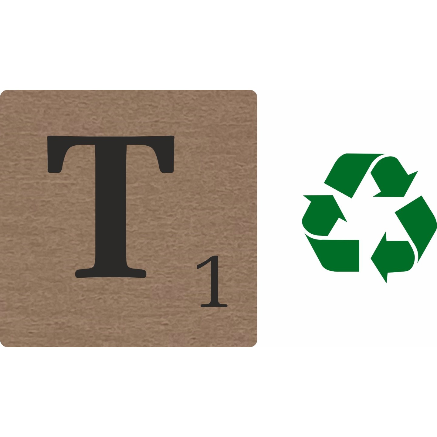 Lettre déco Scrabble en bois naturel   T