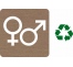 Plaque porte "Côté Bois" couleur Symbole fille et garçon