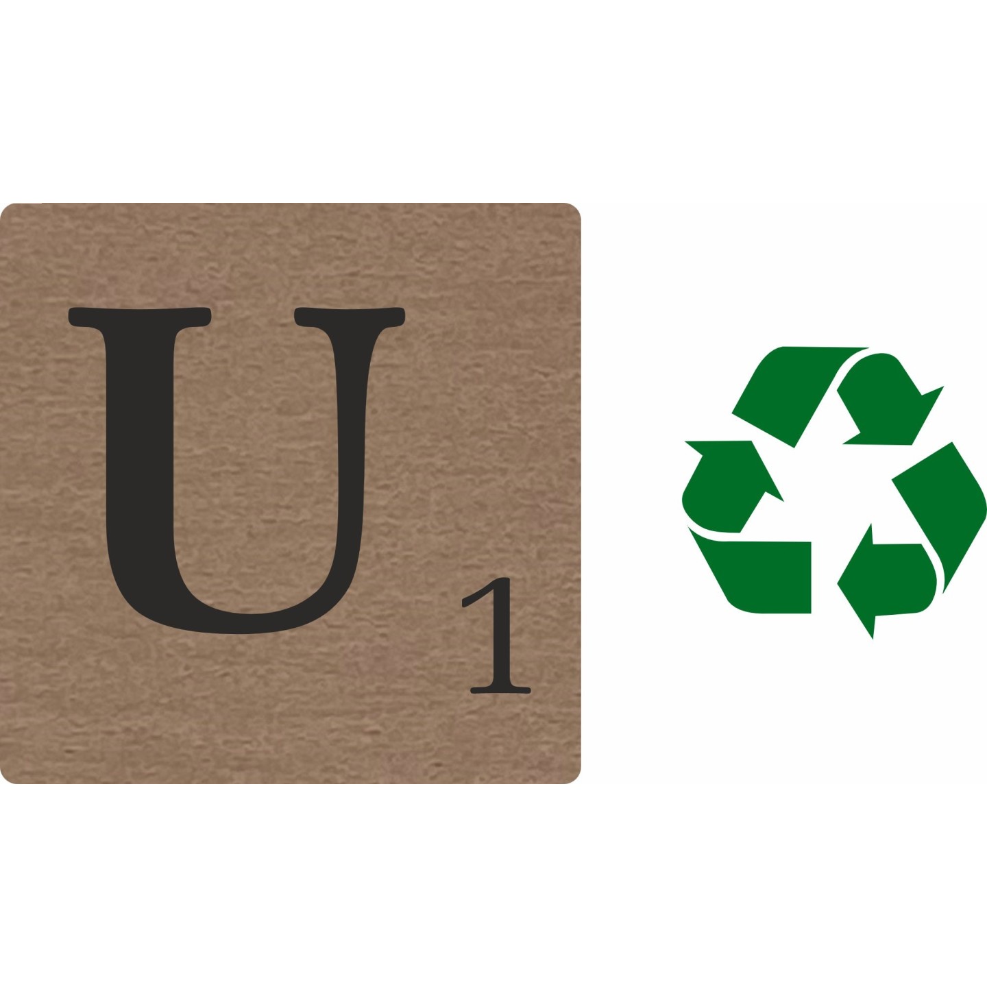 Lettre déco Scrabble en bois naturel   U
