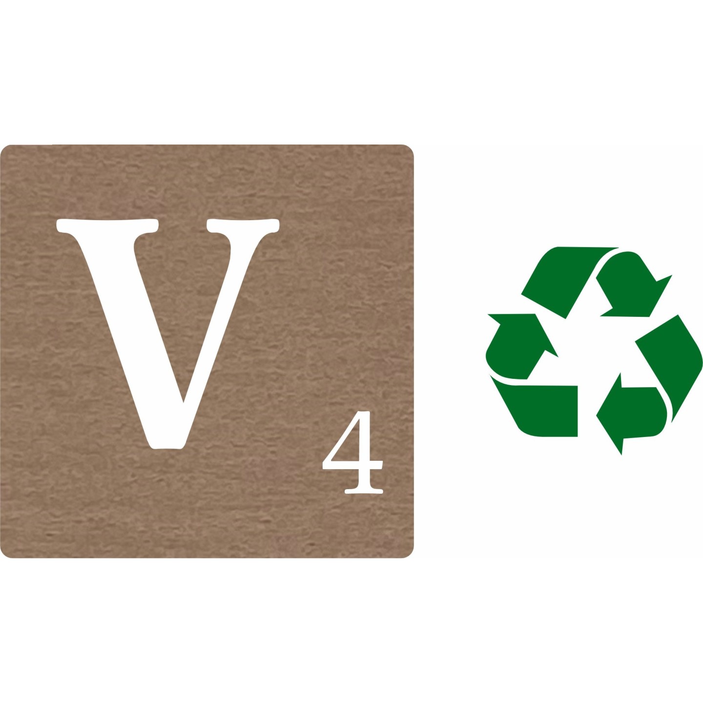 Lettre déco Scrabble en bois naturel   V