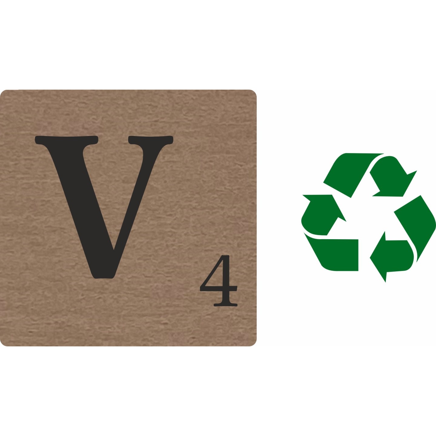 Lettre déco Scrabble en bois naturel   V