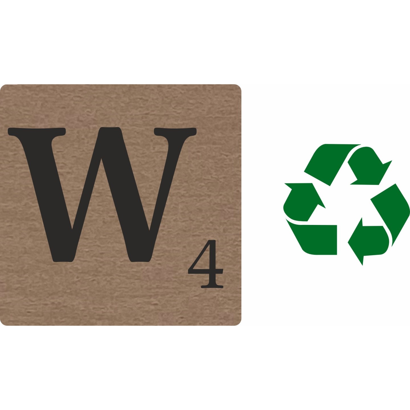 Lettre déco Scrabble en bois naturel   W