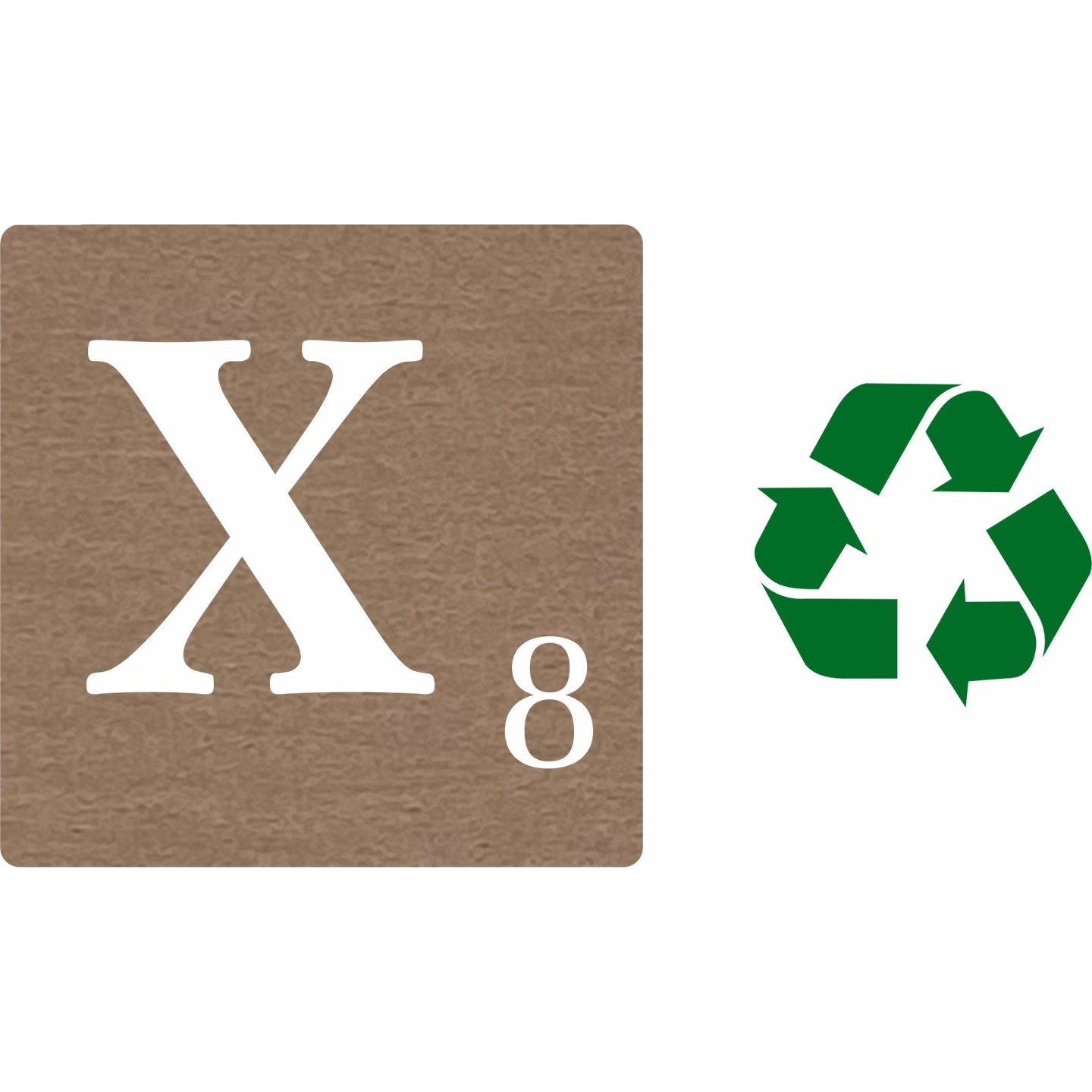 Lettre déco Scrabble en bois naturel   X