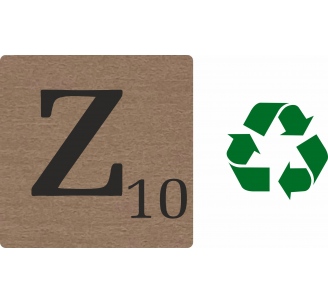 Lettre déco Scrabble en bois naturel Z