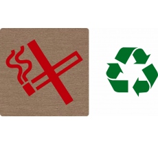 Pictogramme économique en bois 2.0 " Défense de fumer "