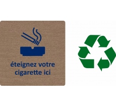 Pictogramme économique en bois 2.0 " Eteignez votre cigarette ici "