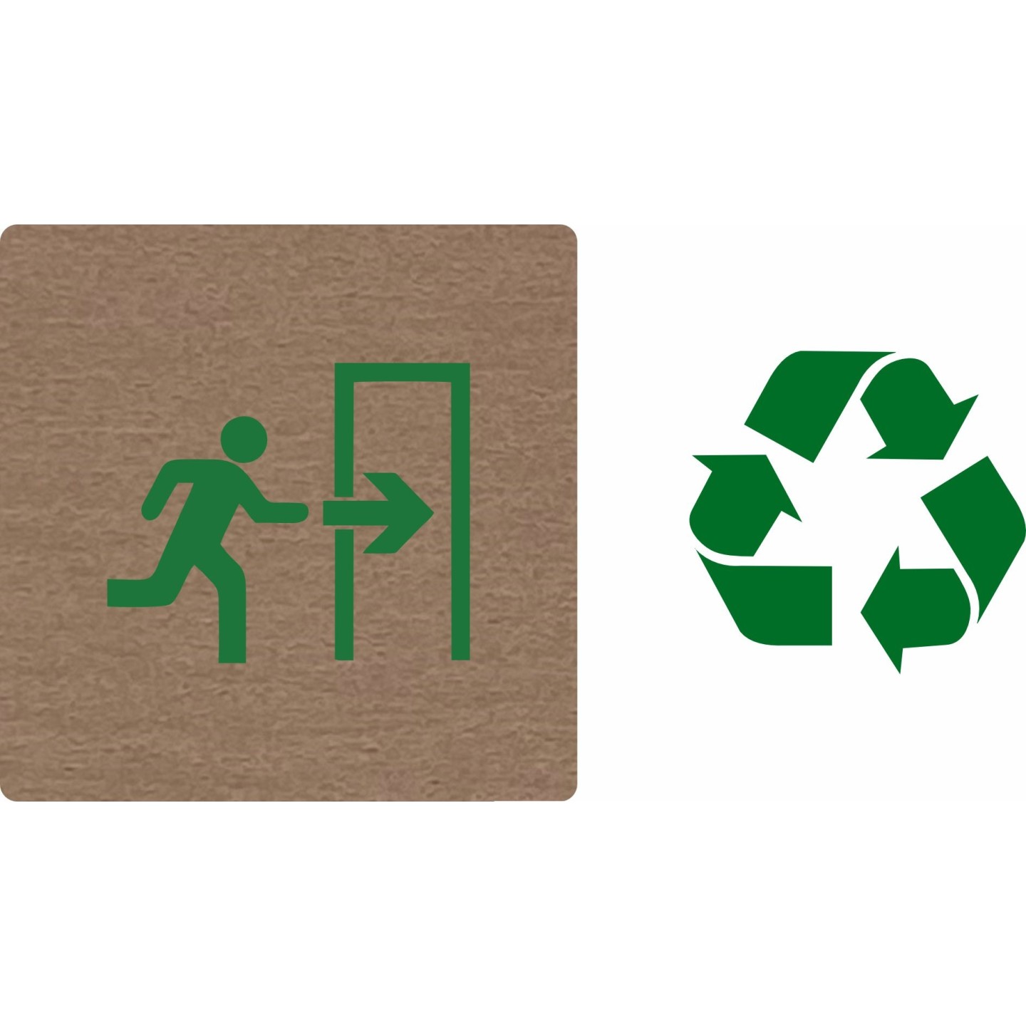 Pictogramme économique en alu " Sortie de secours à droite "