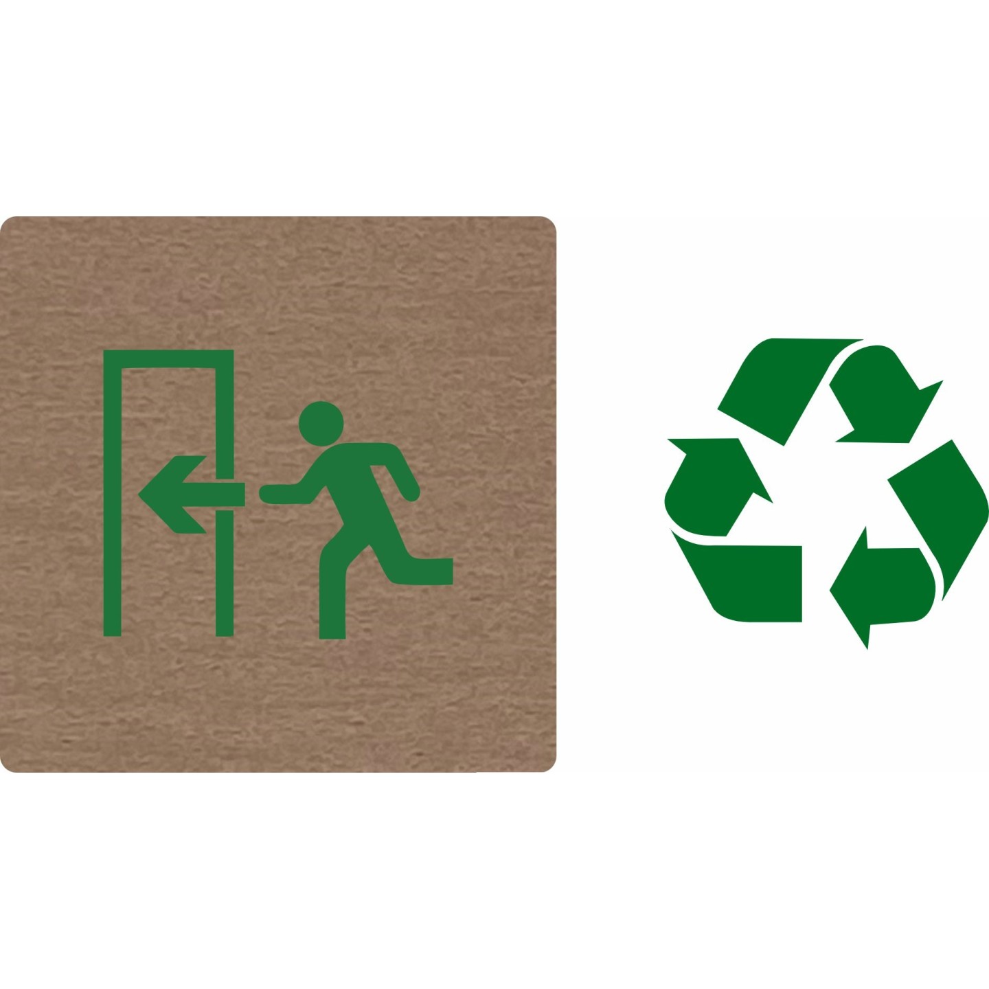 Pictogramme économique en alu " Sortie de secours à gauche "