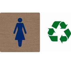 Pictogramme économique en bois 2.0 " Toilettes femme "