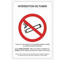 Interdiction de fumer - PVC ou Adhésif souple