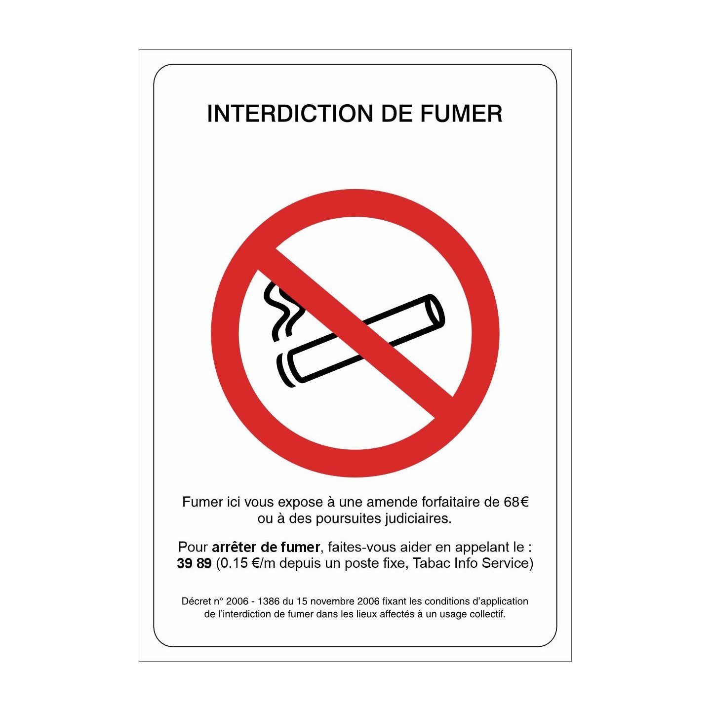 Adhésifs interdiction de fumer