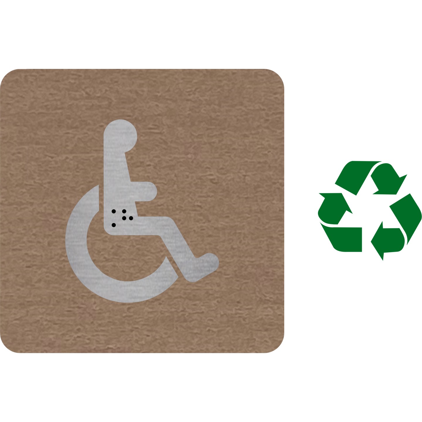 Picto "Côté bois" avec braille Toilettes handicapés