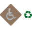 Picto "Côté bois" avec braille Toilettes handicapés