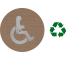 Picto "Côté bois" avec braille Toilettes handicapés