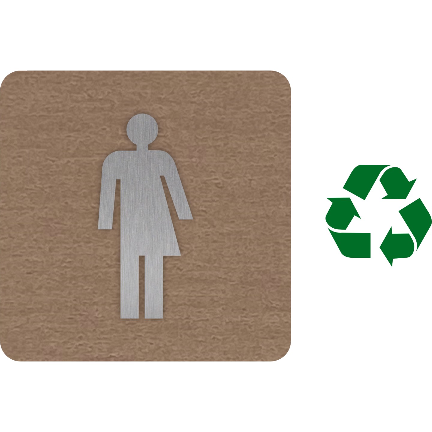 Plaque porte "Côté Bois" et picto en alu Toilettes non genrés