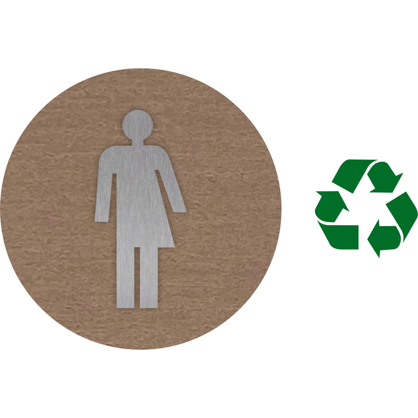 Plaque porte "Côté Bois" et picto en alu Toilettes non genrés