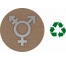 Plaque porte "Côté Bois" et picto en alu symbole non genrés
