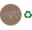 Plaque porte "Côté Bois" et picto en alu symbole toilettes mixtes non genrés