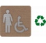 Plaque porte "Côté Bois" et picto en alu toilettes handicapés non genrés