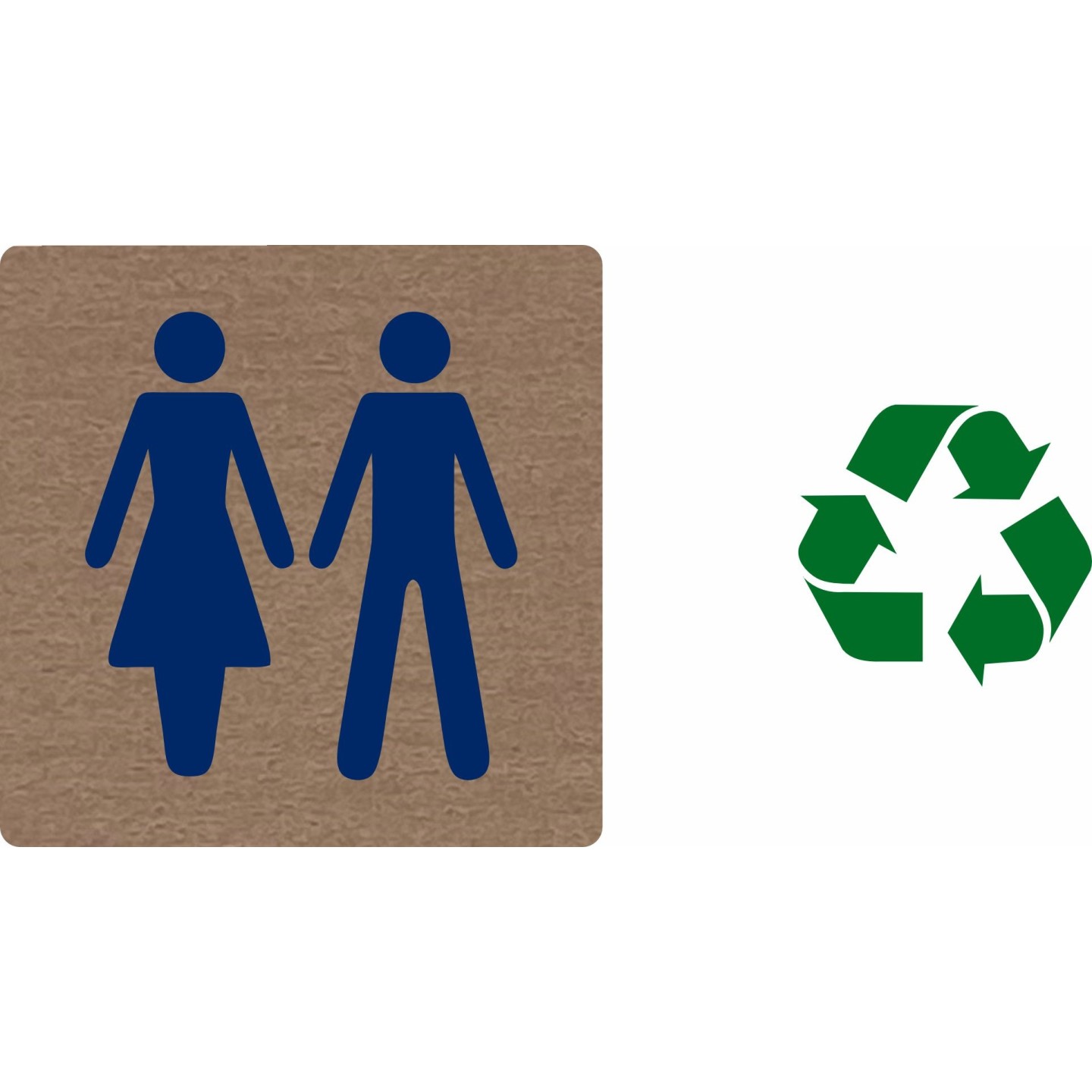 Pictogramme économique en alu " Toilettes mixte "
