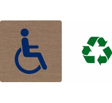 Pictogramme économique en bois 2.0 " Toilettes handicapé "