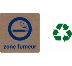 Pictogramme économique en bois 2.0 " Zone fumeur "
