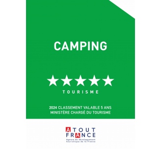 Panonceau Camping tourisme 5 étoiles 2024
