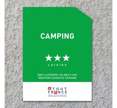 Panonceau Camping loisirs 3 étoiles 2024