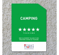 Panonceau Camping tourisme 5 étoiles 2024