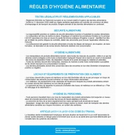 Règles d'hygiène alimentaire - Panneau d'affichage obligatoire