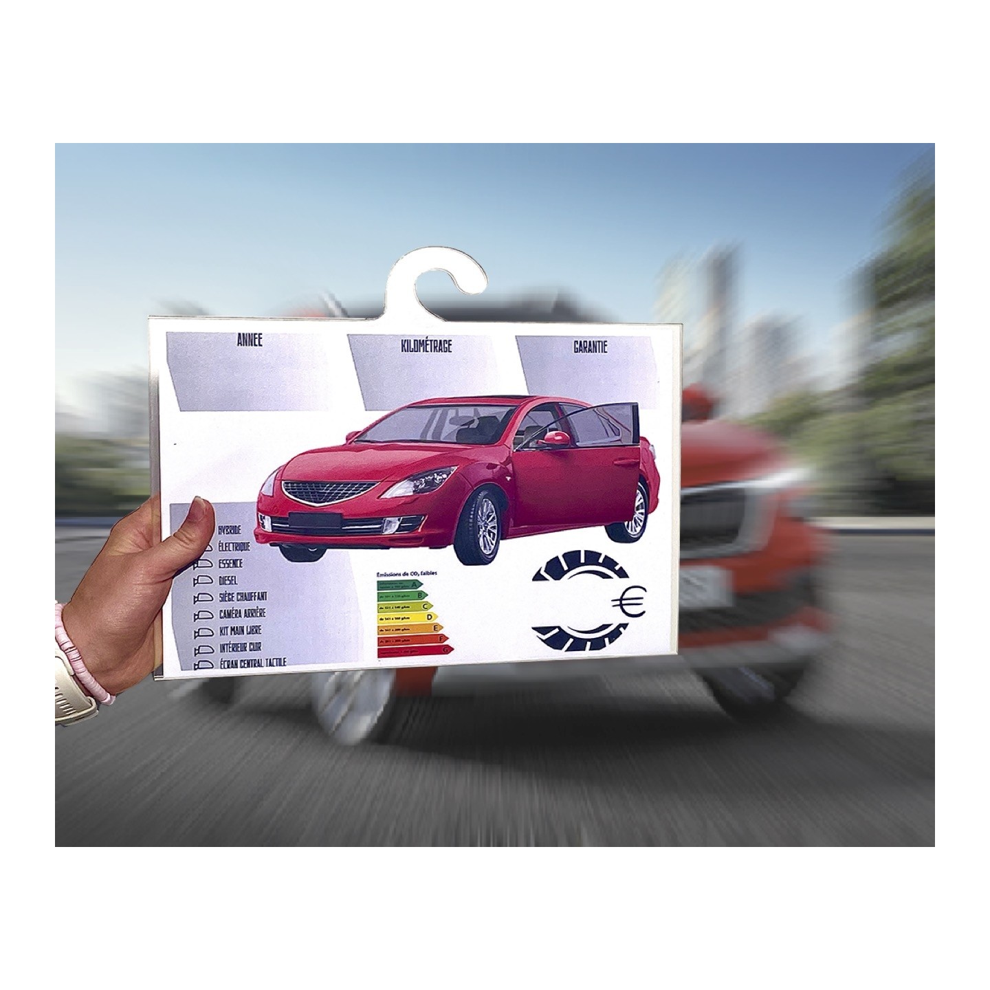 Affiche de prix auto A4 en plexiglass paysage